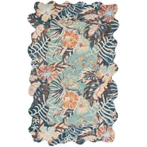 SAFAVIEH Jardin Rose Floral Area Rug, Navy/Turquoise, 8' x 10'