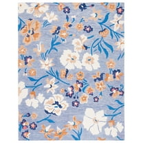 SAFAVIEH Jardin Ruadhan Floral Wool Area Rug, Blue/Ivory, 8' x 10'