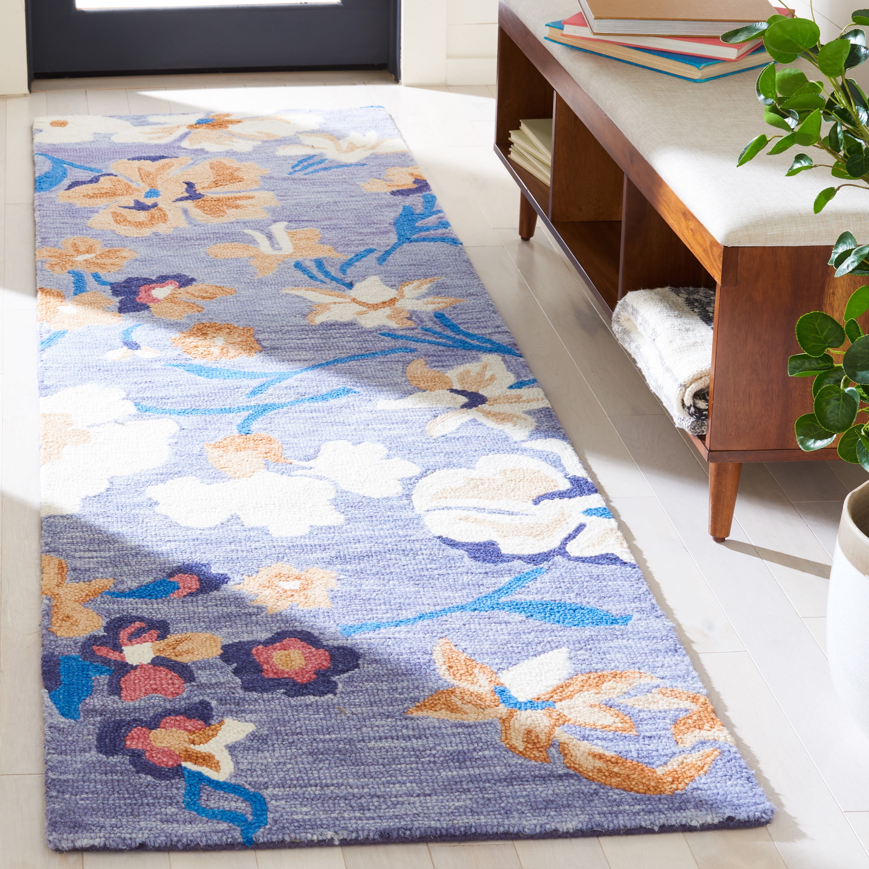 Safavieh Jardin Ruadhan Floral Wool Runner Rug, Blue/Ivory, 2'3" x 8'