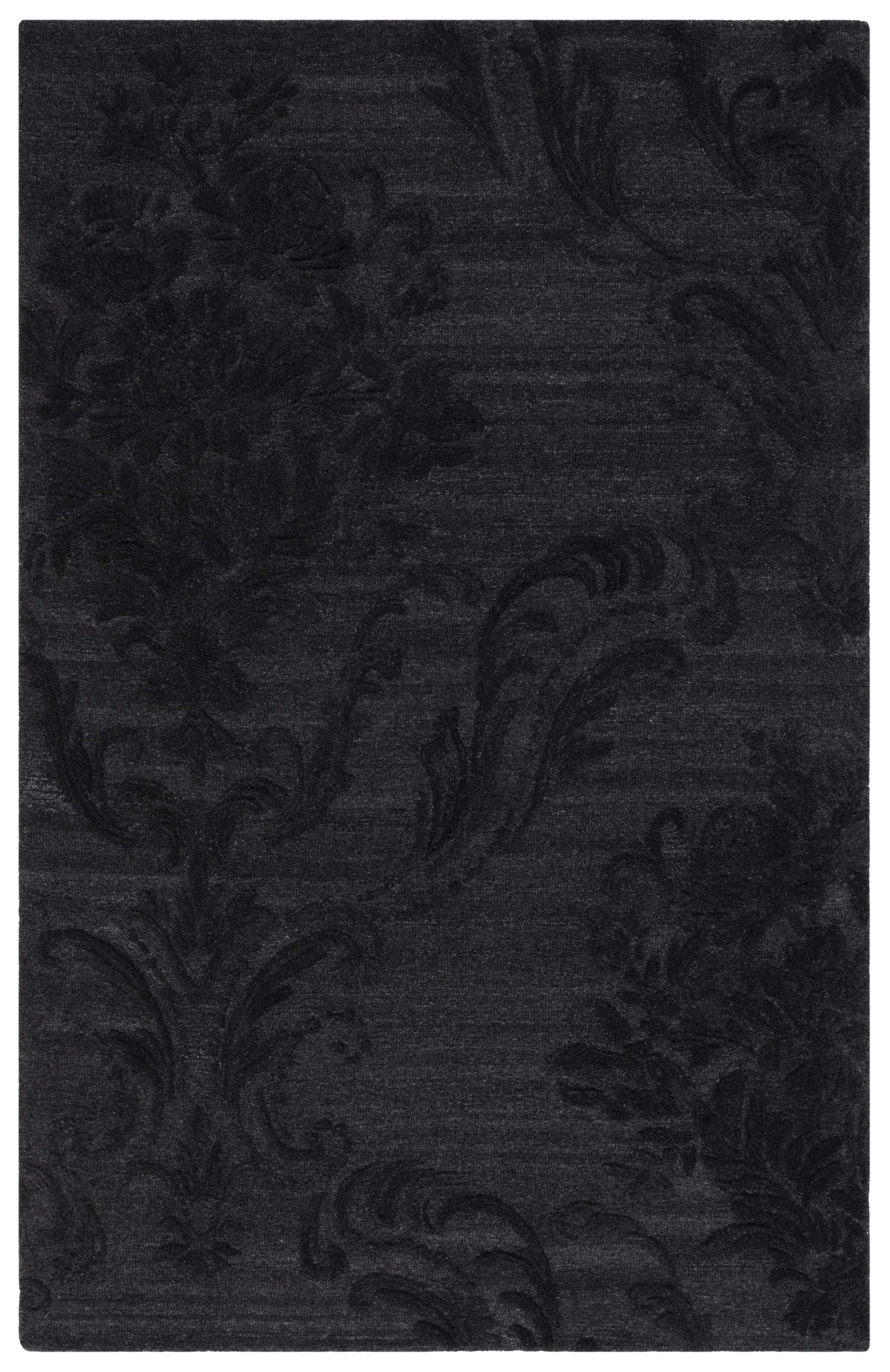 SAFAVIEH Jardin Salome Leaves Area Rug, Black, 4' x 6'