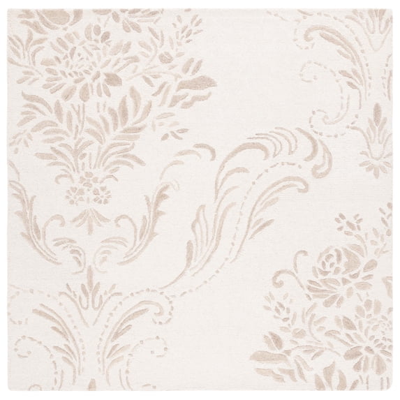 SAFAVIEH Jardin Salome Leaves Area Rug, Ivory/Beige, 6' x 6' Square