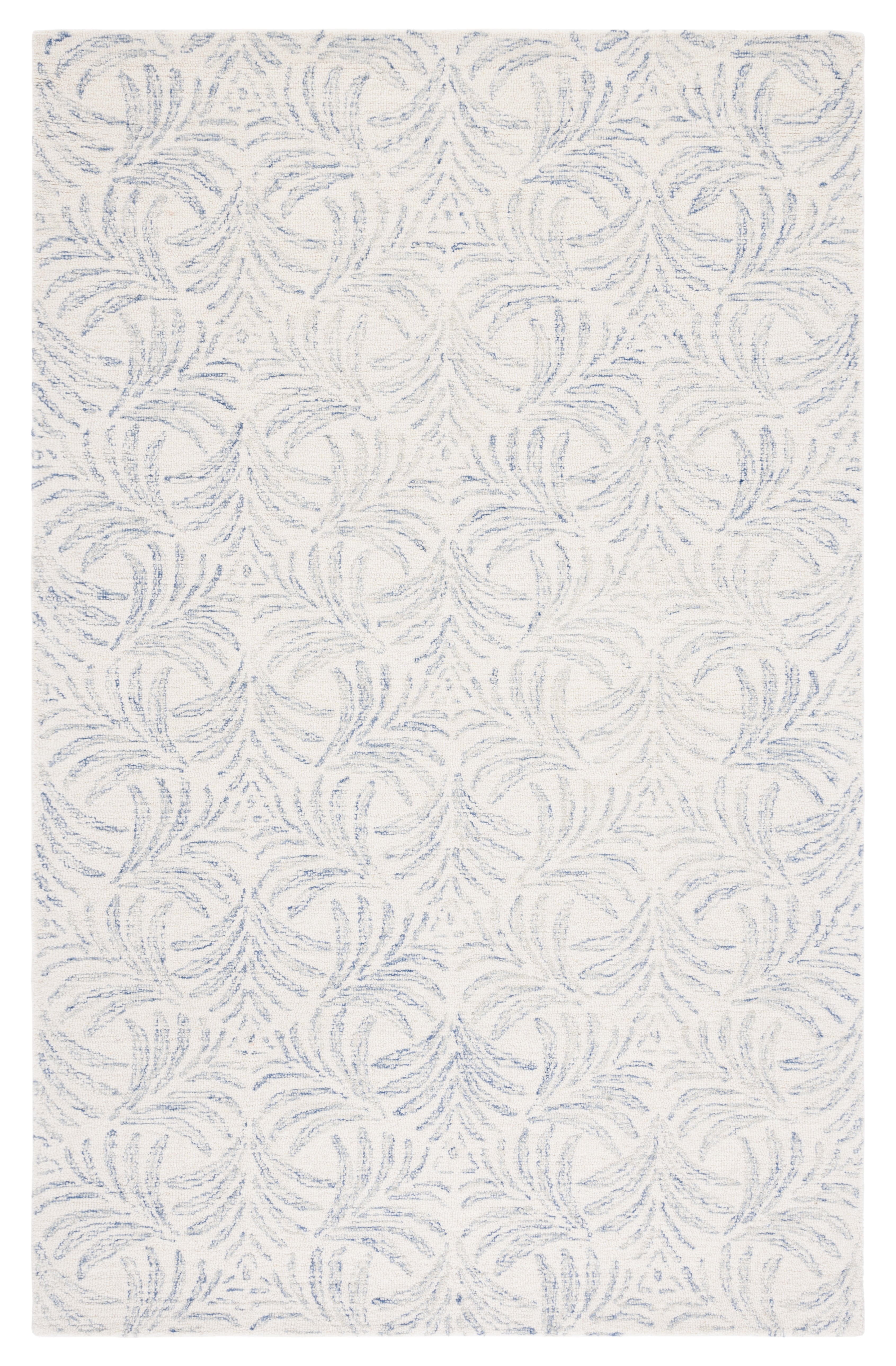 SAFAVIEH Jardin Thaddeus Leaves Area Rug, Ivory/Blue, 5' x 8'