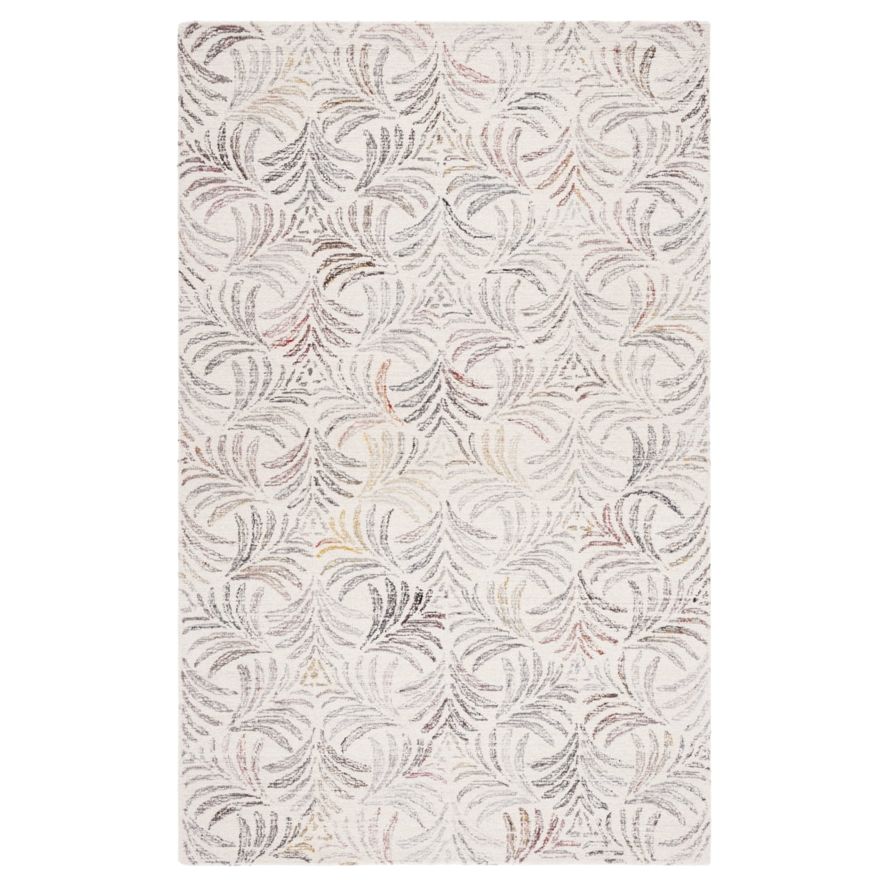 SAFAVIEH Jardin Thaddeus Leaves Area Rug, Ivory/Red, 3' x 5'