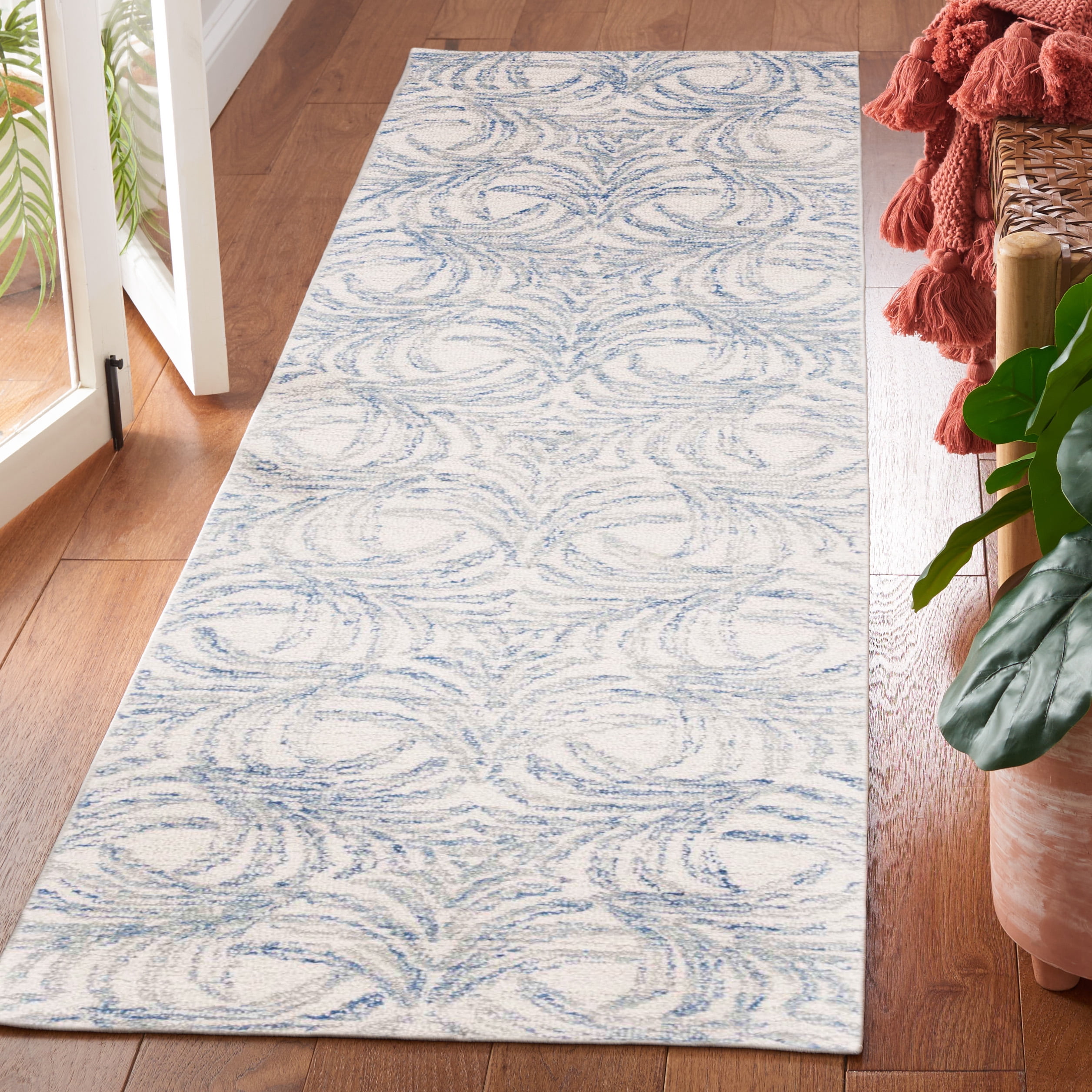 Safavieh Jardin Thaddeus Leaves Runner Rug, Ivory/Blue, 2'3" x 8'