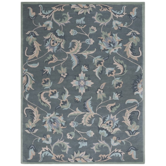 SAFAVIEH Jardin Tiphanie Floral Wool Area Rug, Grey/Multi, 10' x 14'