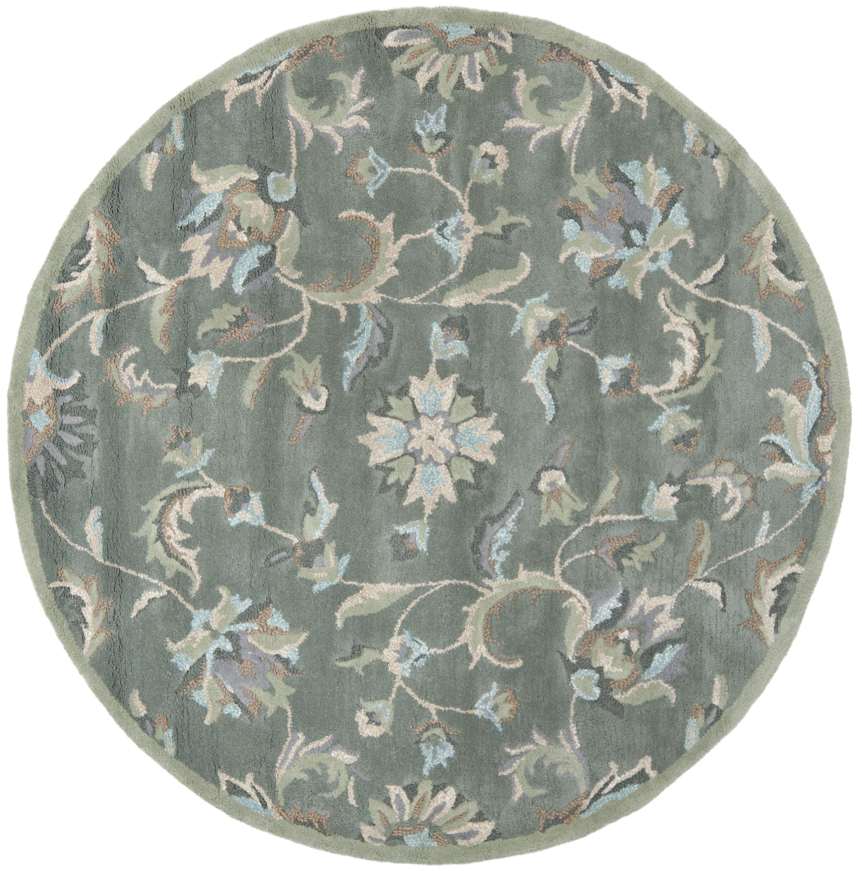 SAFAVIEH Jardin Tiphanie Floral Wool Area Rug, Grey/Multi, 8' x 8 ...