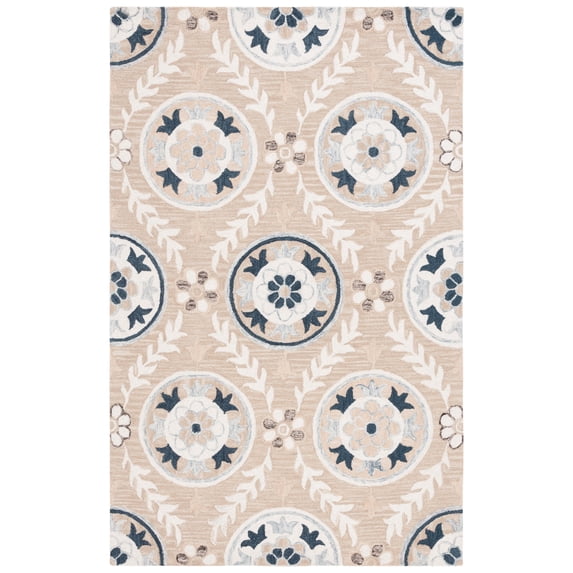 SAFAVIEH Jardin Willoughby Floral Area Rug, Beige/Ivory, 5' x 8'