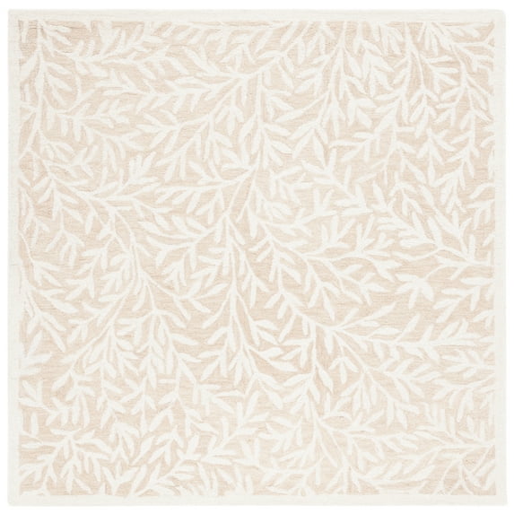 SAFAVIEH Jardin Zahara Floral Area Rug, Beige/Ivory, 6' x 6' Square