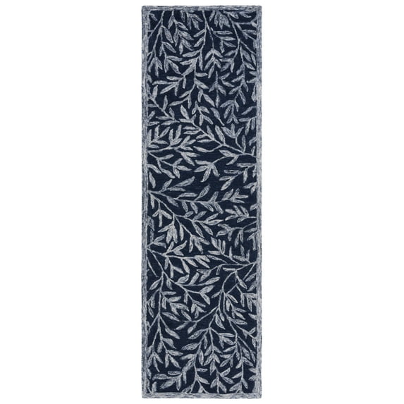 SAFAVIEH Jardin Zahara Floral Runner Rug, Navy/Ivory, 2'3" x 8'