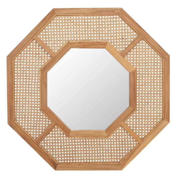 SAFAVIEH Jarvie 30.4 in. x 32.9 in. Solid Frame Mirror, Natural