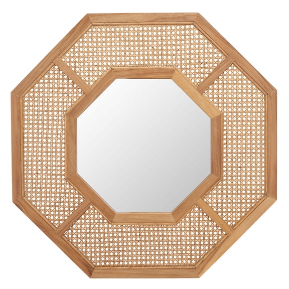 SAFAVIEH Jarvie 30.4 in. x 32.9 in. Solid Frame Mirror, Natural