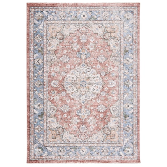 SAFAVIEH Jasmine Claude Oriental Area Rug, Rust/Blue, 9' x 12'