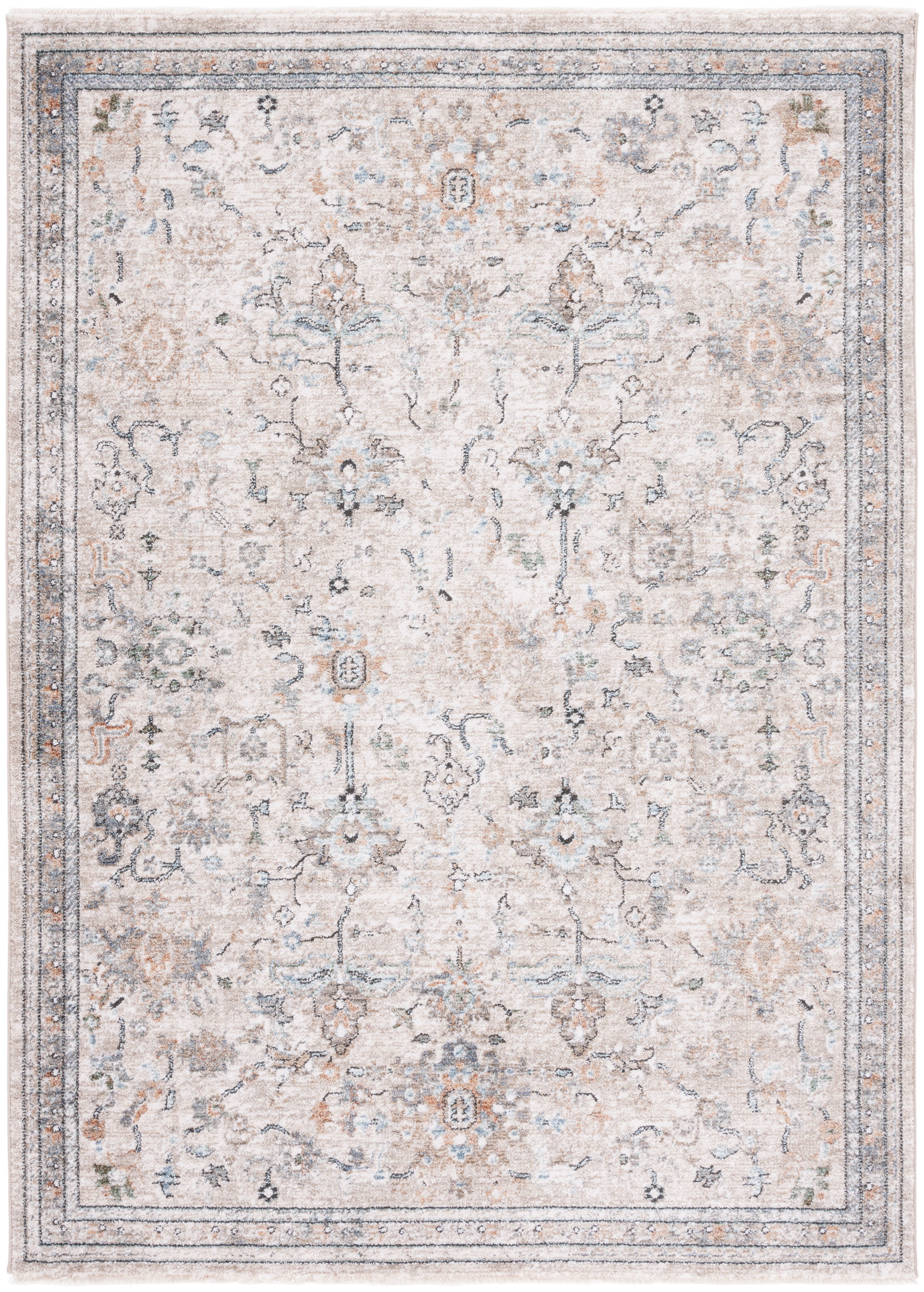 Elysian Chic Blue & Grey Synthetic Rectangular Area Rug - 5'3" x 7'7"