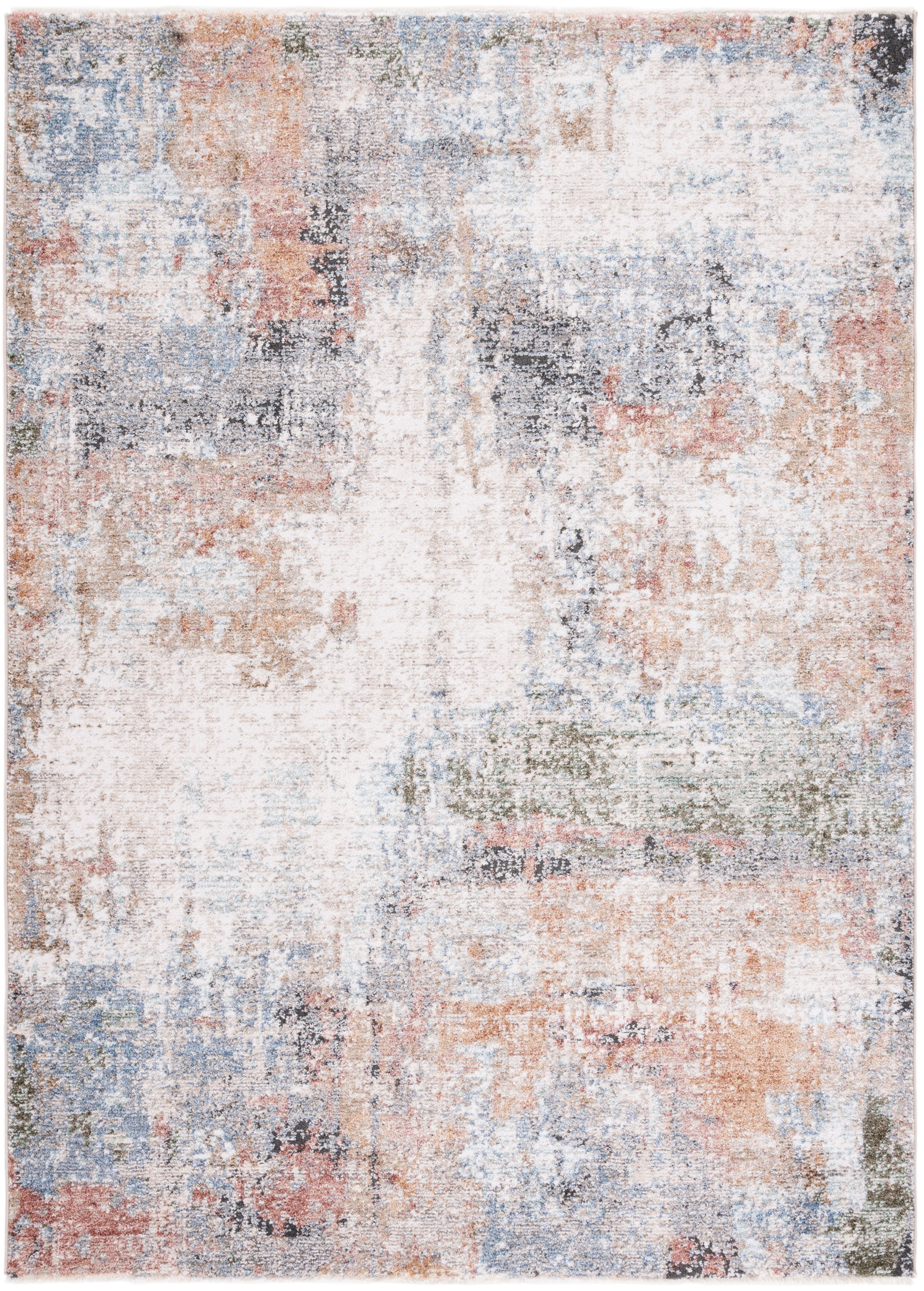 Jasmine Blue and Ivory Synthetic Area Rug