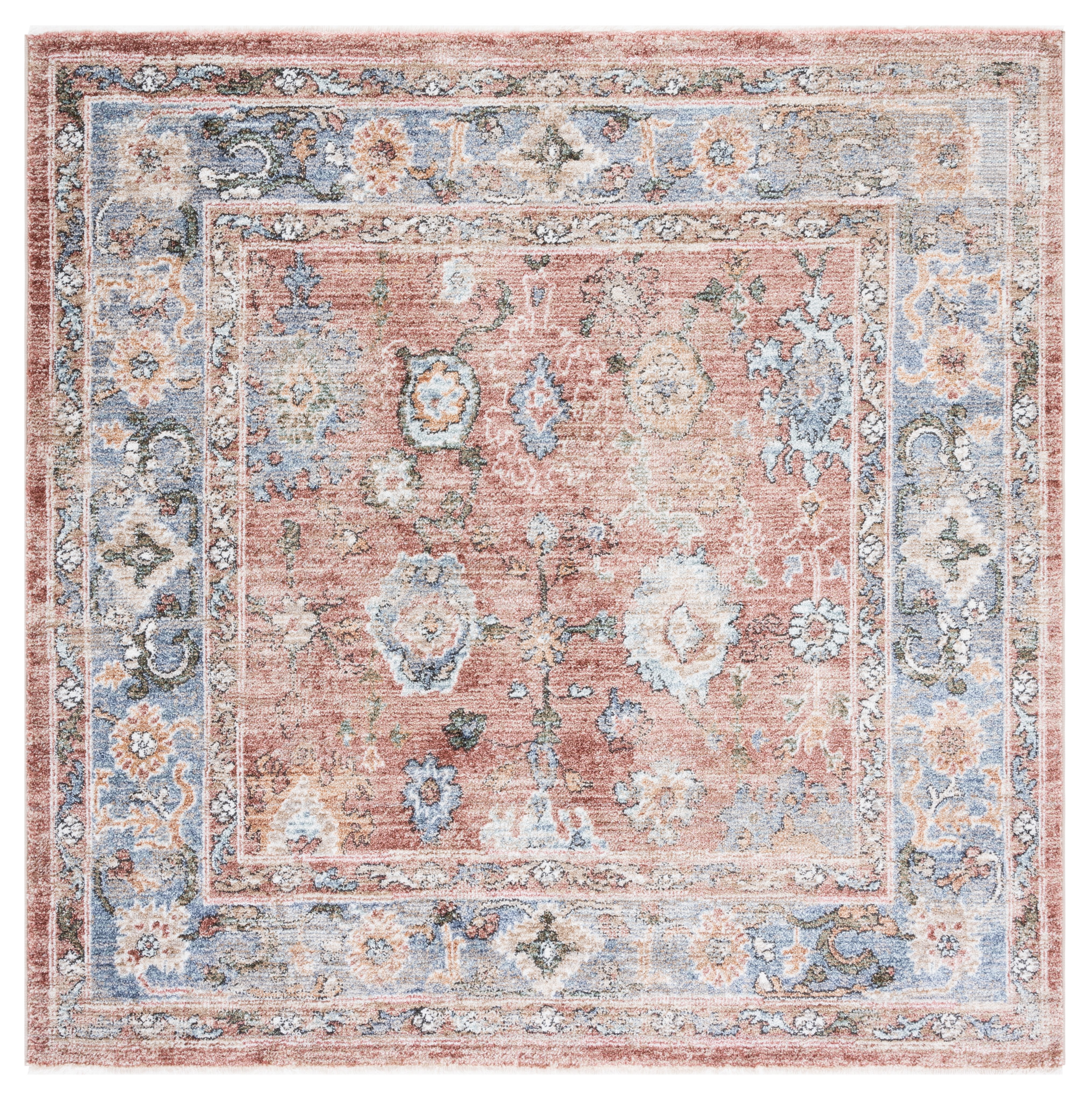 Elysian Blue Square Hand-Knotted Chic Area Rug - 5'3"