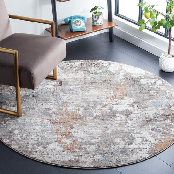 Safavieh Jasmine Ezekiel Abstract Area Rug, Gray/Gold, 5'3" x 5'3" Round