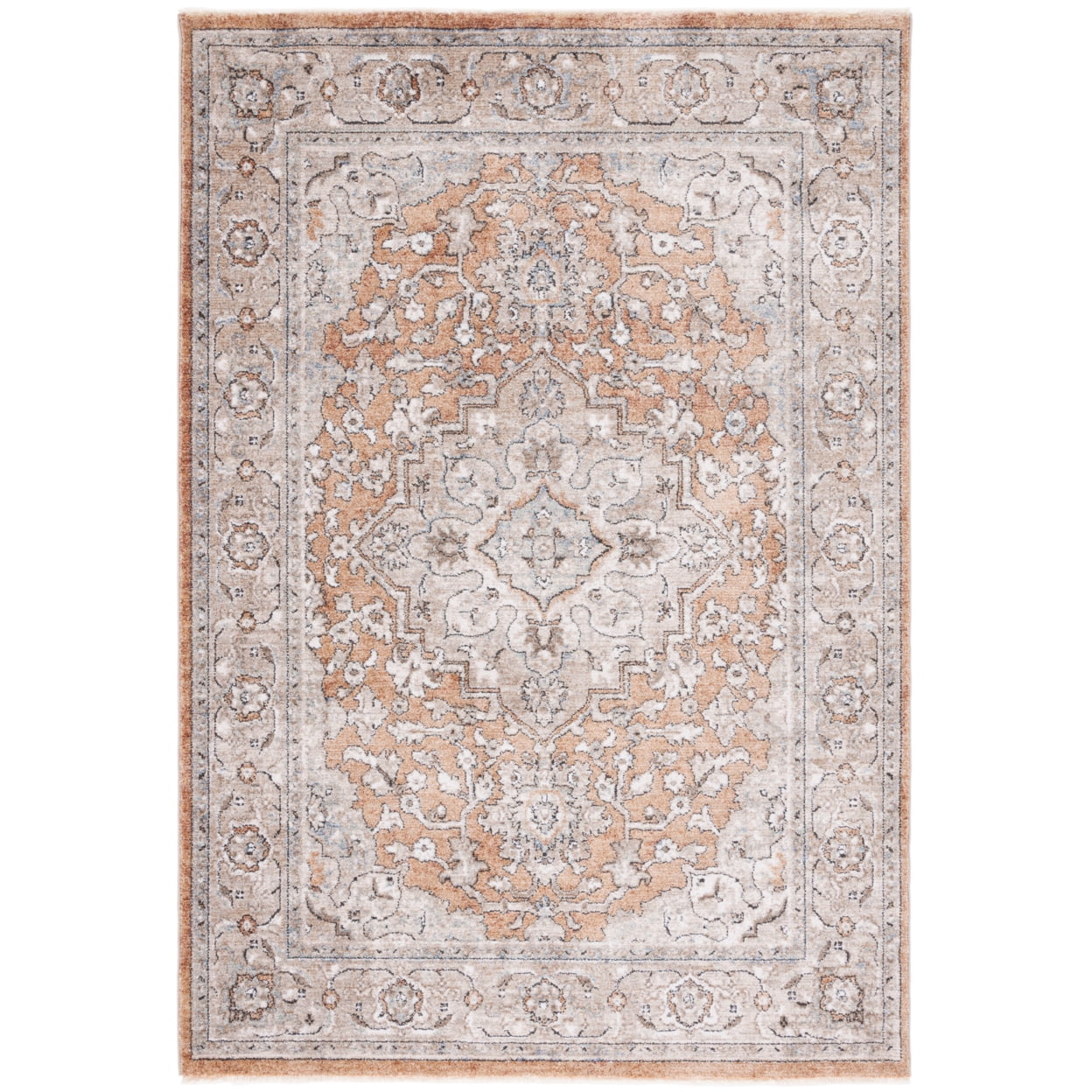 Elegant Gray Square Synthetic Hand-Knotted Area Rug - 5'3"