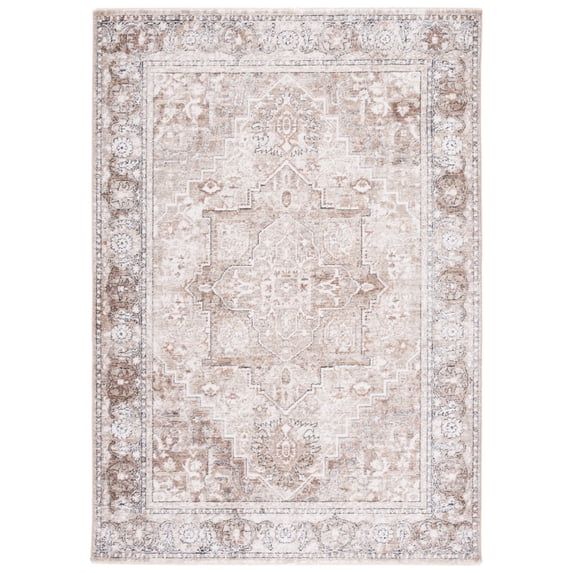 SAFAVIEH Jasmine Desi Abstract Area Rug, Ivory/Beige, 5'3" x 5'3" Square