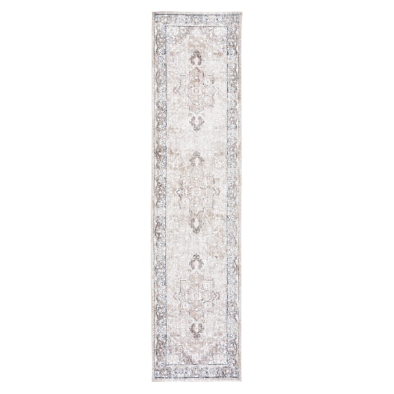 SAFAVIEH Jasmine Desi Abstract Runner Rug, Ivory/Beige, 2'2" x 9'