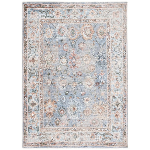 SAFAVIEH Jasmine Ellie Floral Area Rug, Blue/Gold, 9' x 12'