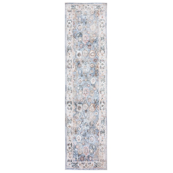 SAFAVIEH Jasmine Ellie Floral Runner Rug, Blue/Gold, 2'2" x 9'