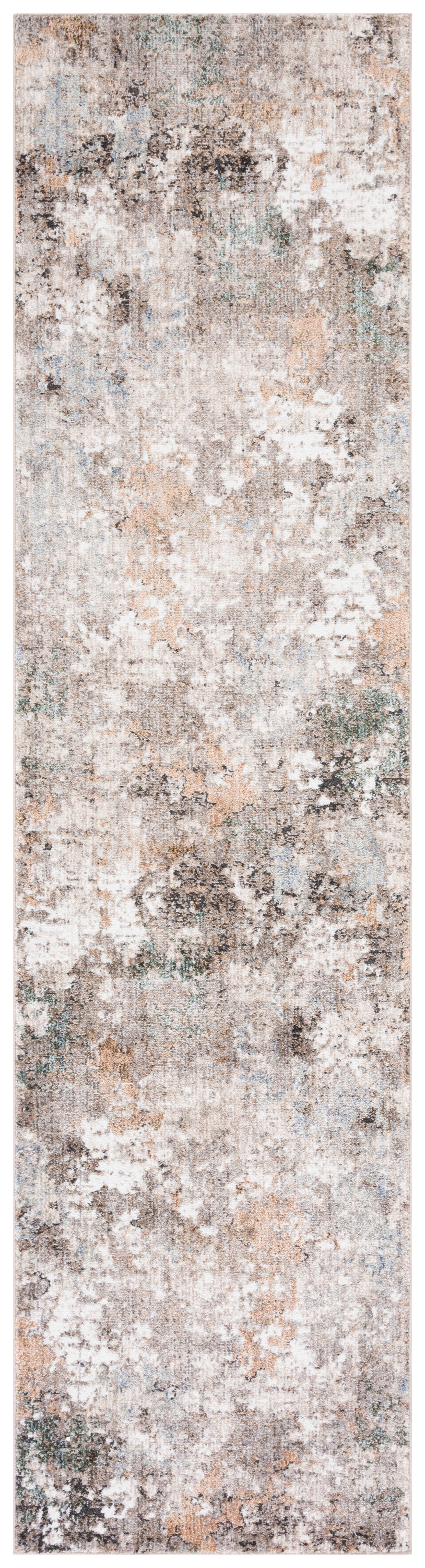 Modern Gray Synthetic 26'' Hand-Knotted Easy Care Area Rug