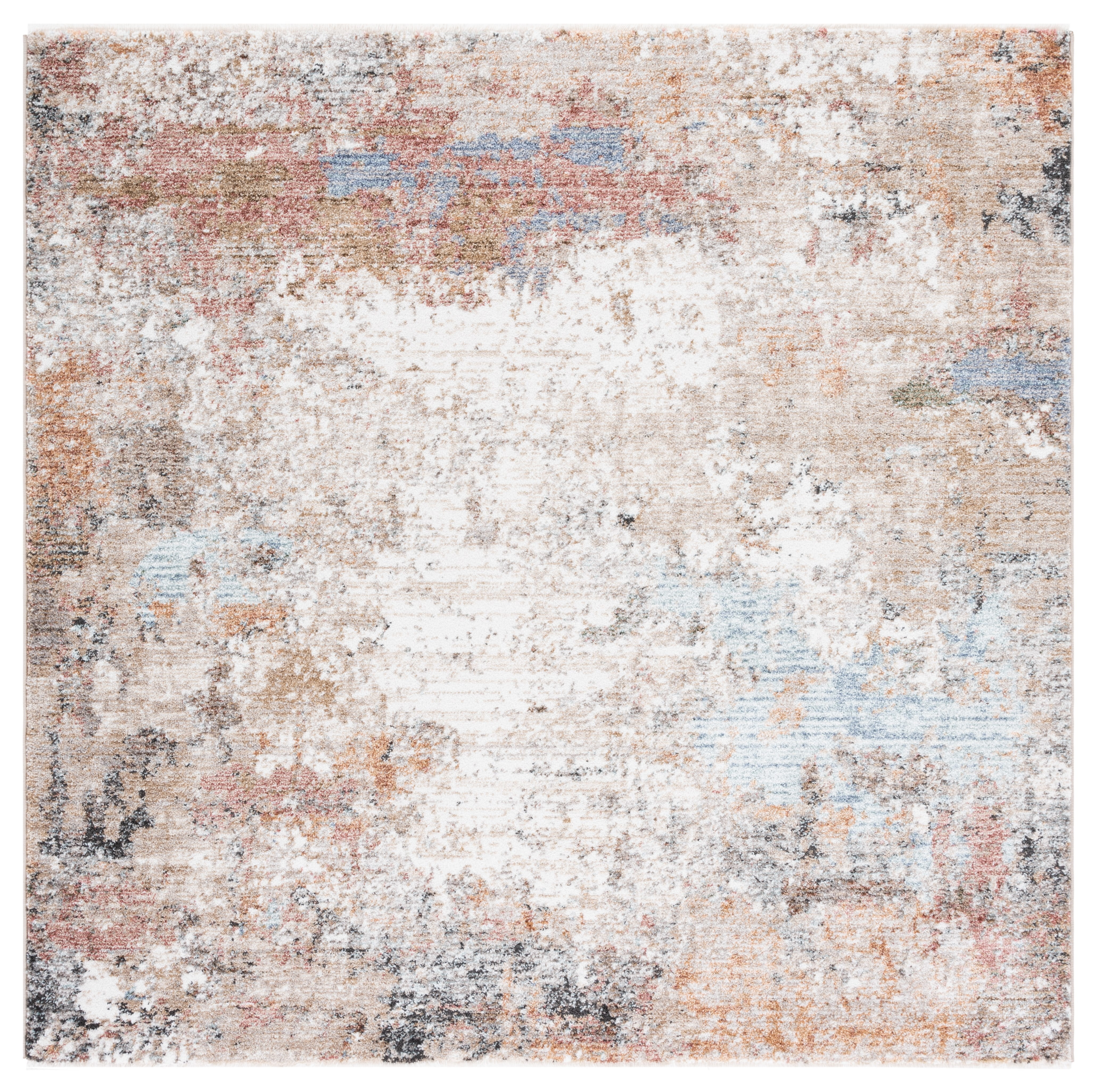 Light Blue Square Hand-Knotted Elegance Area Rug - 59" x 59"