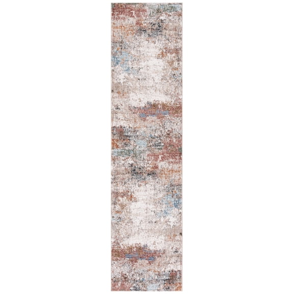 SAFAVIEH Jasmine Gary Abstract Runner Rug, Beige/Light Blue, 2'2" x 9'