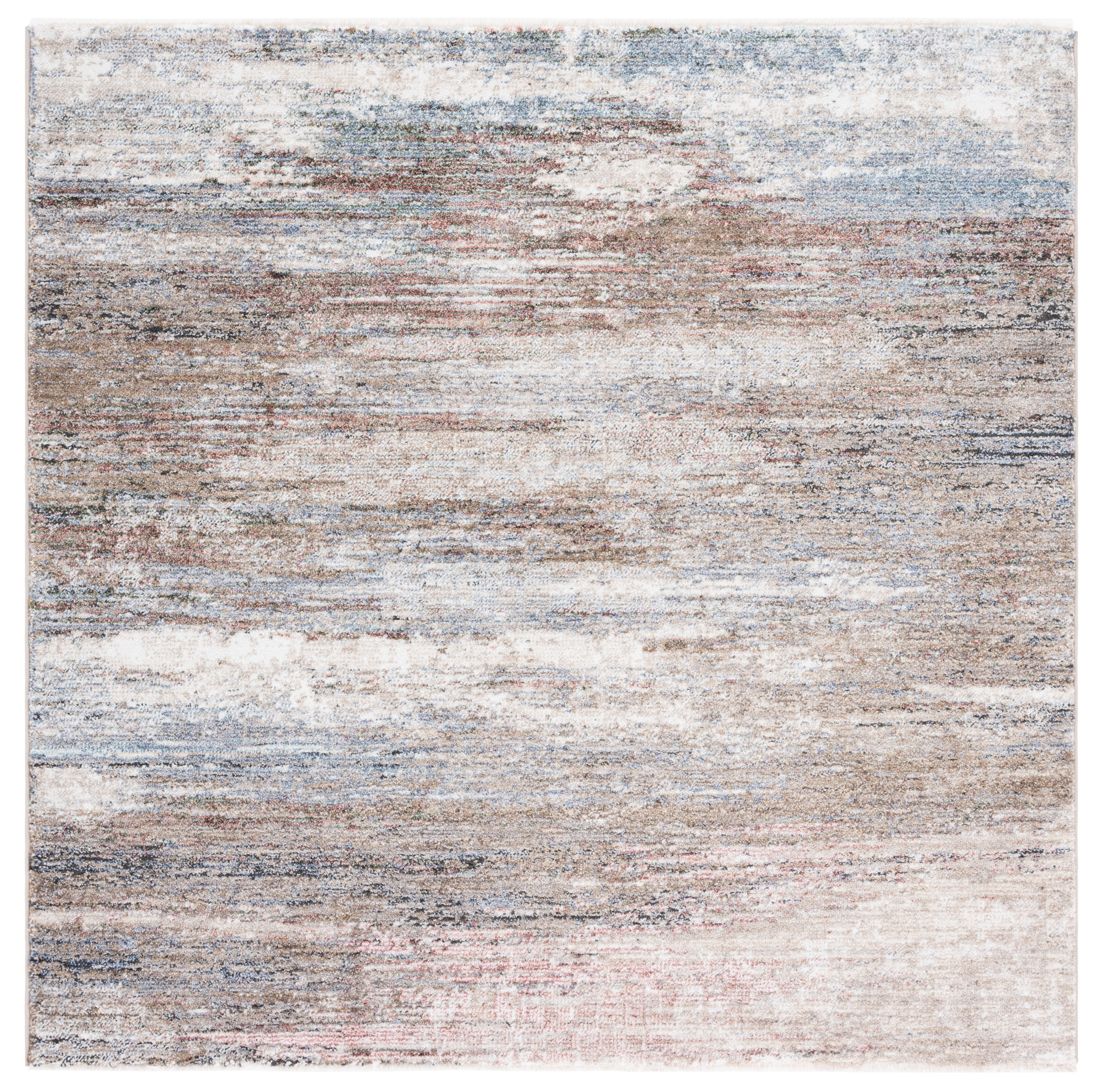 Classic Blue 59" Square Synthetic Hand-Knotted Area Rug