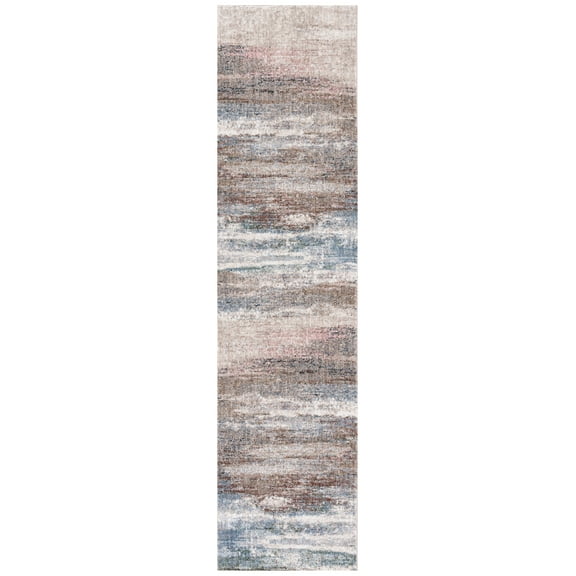 SAFAVIEH Jasmine Lennard Abstract Runner Rug, Grey/Blue, 2'2" x 9'