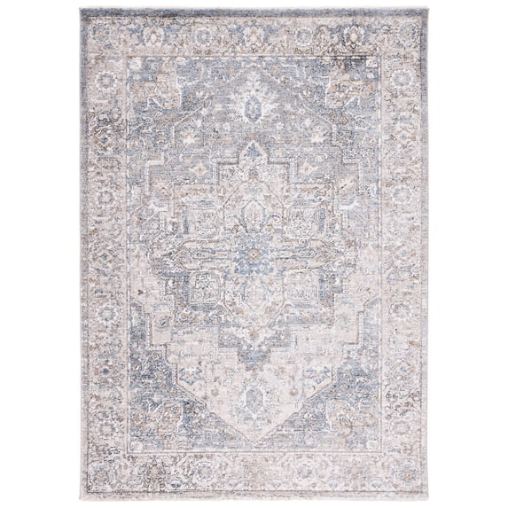 SAFAVIEH Jasmine Marilou Geometric Area Rug, Grey/Blue, 4'5" x 6'5"