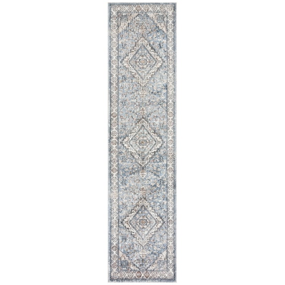 SAFAVIEH Jasmine Martha Floral Runner Rug, Blue/Grey, 2'2" x 9'