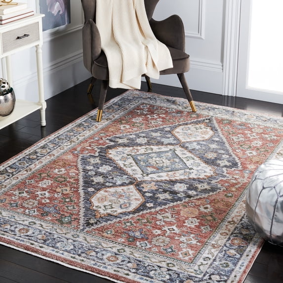 Safavieh Jasmine Oswin Geometric Area Rug, Rust/Navy, 5'3" x 7'7"