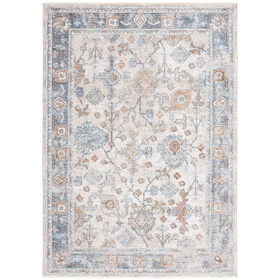 SAFAVIEH Jasmine Pascal Floral Area Rug, Ivory/Blue, 5'3" x 7'7"