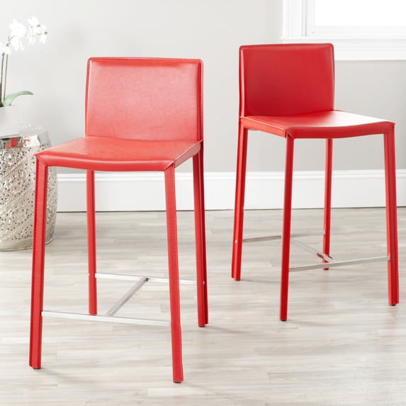 SAFAVIEH Jason 24" Counter Stool Set of 2 Red