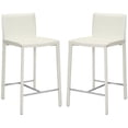 thumbnail image 1 of SAFAVIEH Jason Square Mid Back Counter Stool, White (Set of 2), 1 of 10
