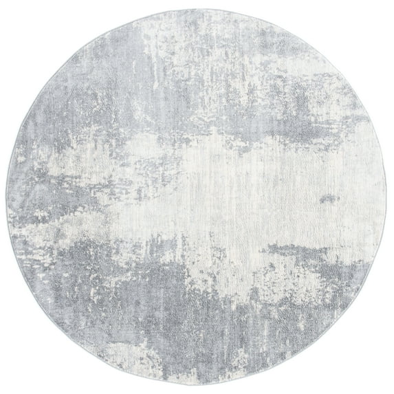 SAFAVIEH Jasper Alvina Abstract Area Rug, Light Grey/Ivory, 5' x 5' Round