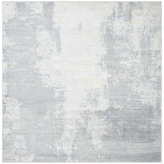 SAFAVIEH Jasper Alvina Abstract Area Rug, Light Grey/Ivory, 5' x 5' Square