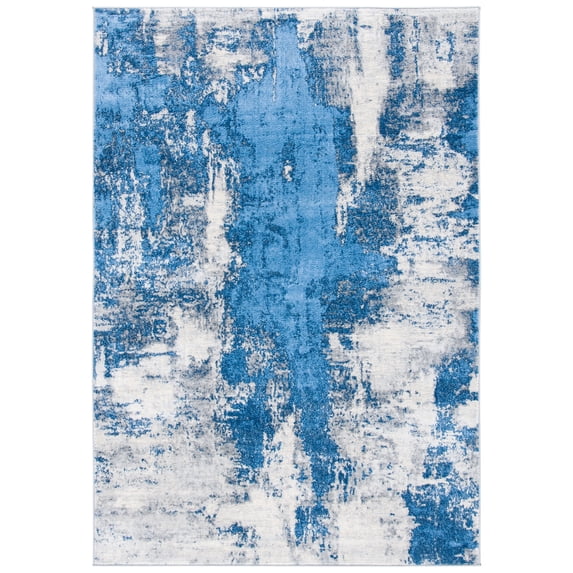 SAFAVIEH Jasper Alvina Abstract Overdyed Area Rug, Blue/Ivory, 5'3" x 7'6"