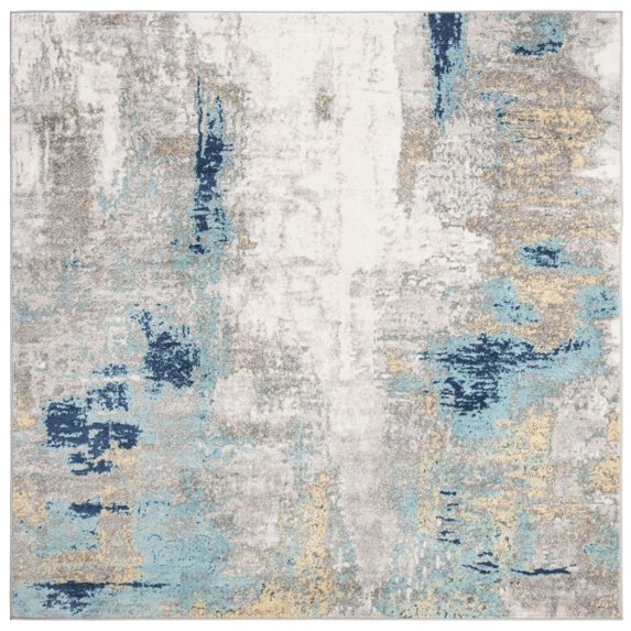 SAFAVIEH Jasper Alvina Abstract Overdyed Area Rug, Grey/Gold, 11' x 11' Square