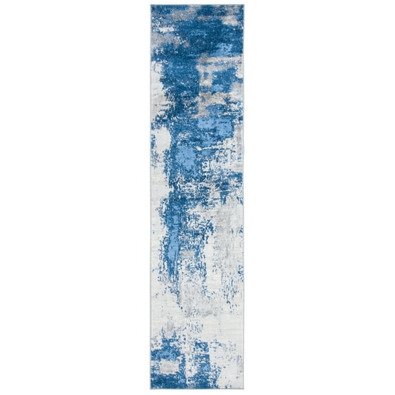 SAFAVIEH Jasper Alvina Abstract Overdyed Runner Rug, Blue/Ivory, 2' x 6'