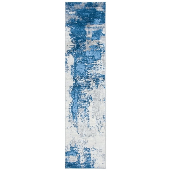 SAFAVIEH Jasper Alvina Abstract Overdyed Runner Rug, Blue/Ivory, 2' x 8'