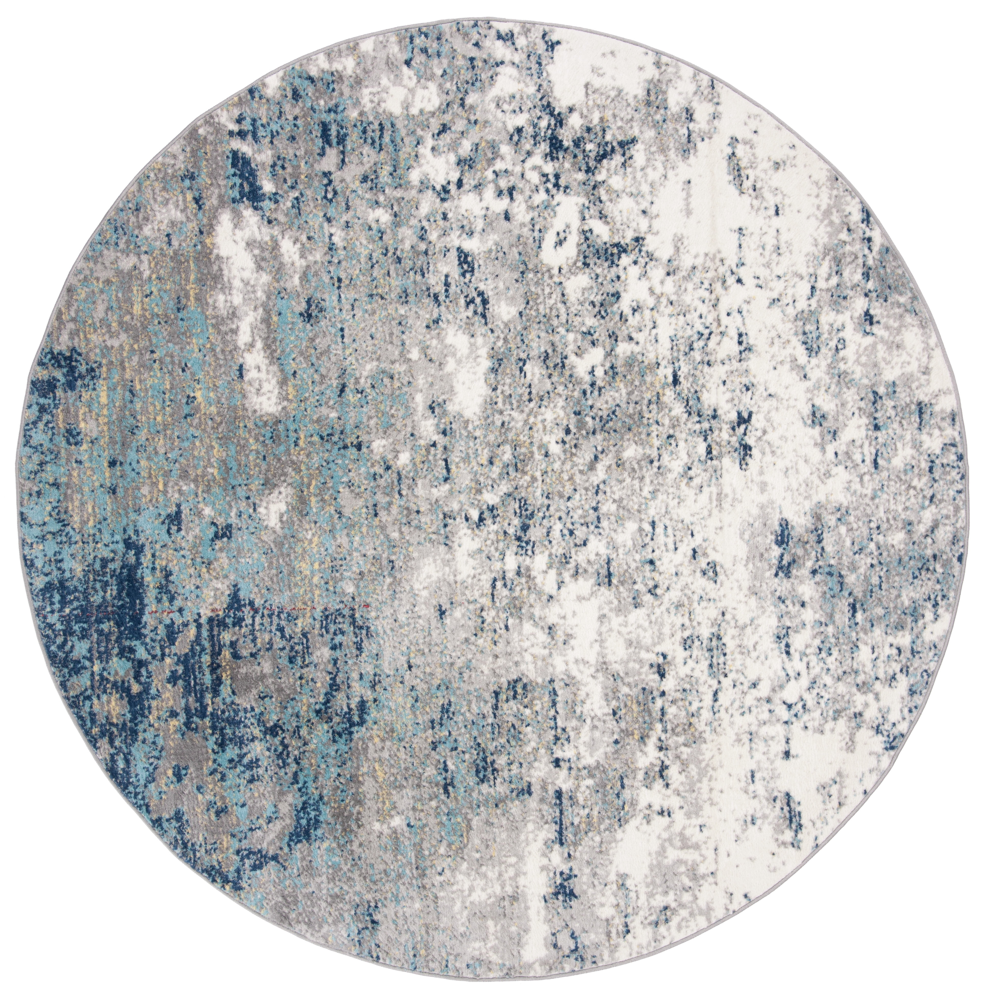 SAFAVIEH Jasper Brandt Abstract Overdyed Area Rug, Grey/Blue, 11' x 11' Round