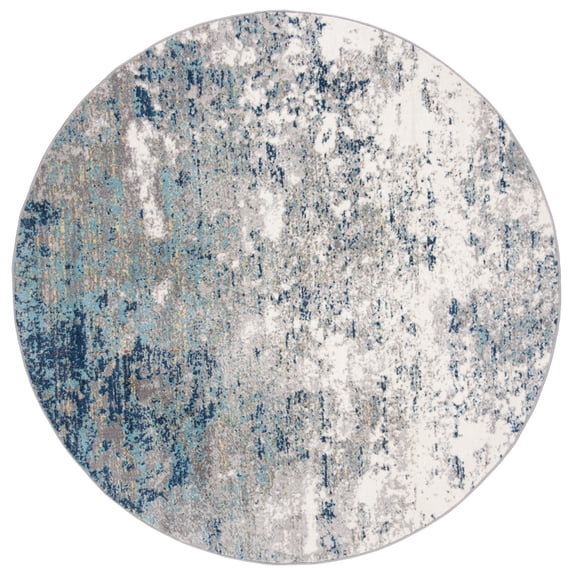SAFAVIEH Jasper Brandt Abstract Overdyed Area Rug, Grey/Blue, 11' x 11' Round