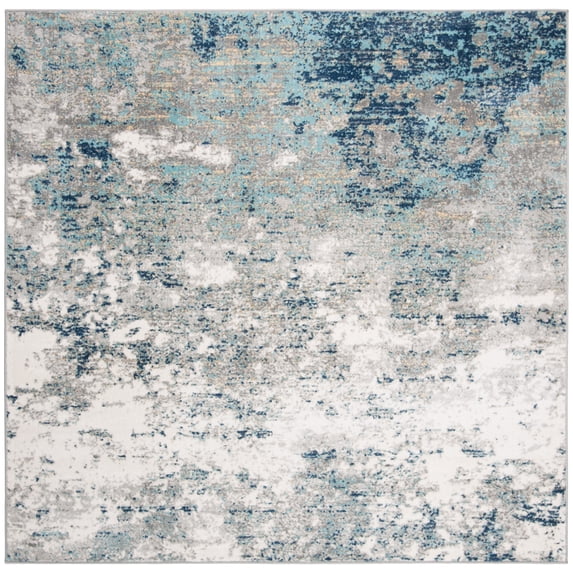 SAFAVIEH Jasper Brandt Abstract Overdyed Area Rug, Grey/Blue, 3' x 3' Square