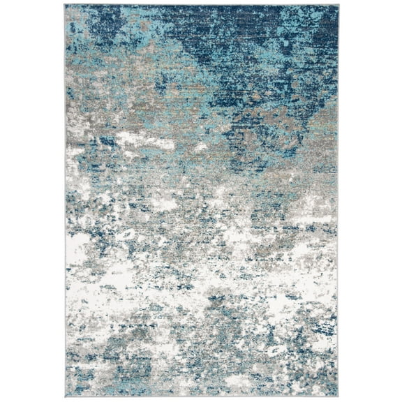 SAFAVIEH Jasper Brandt Abstract Overdyed Area Rug, Grey/Blue, 5'3" x 7'6"