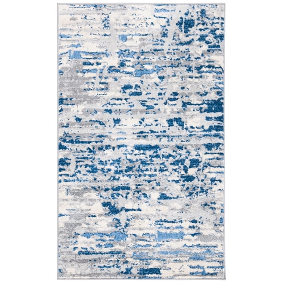 SAFAVIEH Jasper Brandt Abstract Overdyed Area Rug, Ivory/Blue, 2' x 4'