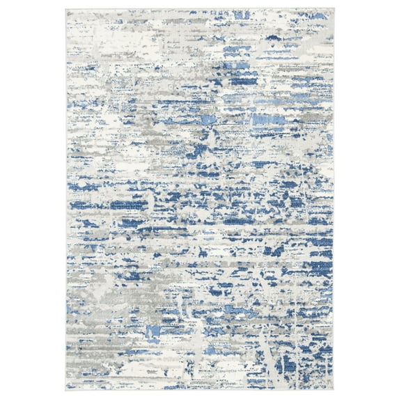 SAFAVIEH Jasper Brandt Abstract Overdyed Area Rug, Ivory/Blue, 6' x 9'