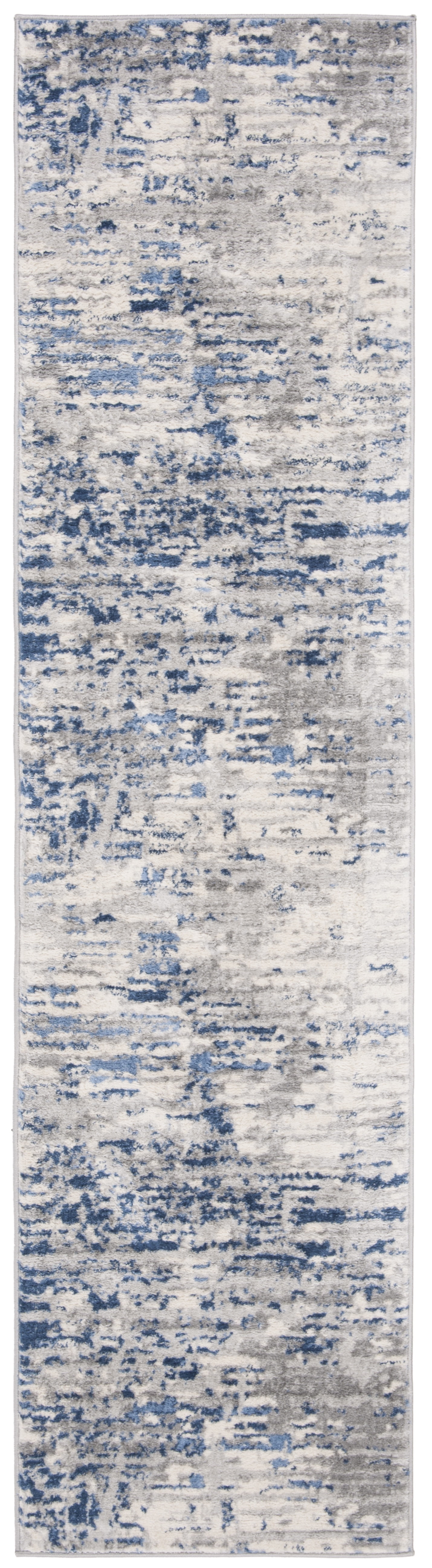 SAFAVIEH Jasper Brandt Abstract Overdyed Runner Rug, Ivory/Blue, 2' x 10'