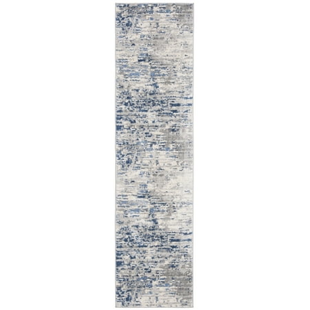 SAFAVIEH Jasper Brandt Abstract Overdyed Runner Rug, Ivory/Blue, 2' x 10'